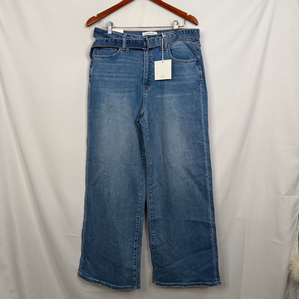 Lovervet by Vervet Super High Rise Extreme Wide Leg Jeans Indigo Blue Size 32/15 - Picture 8 of 8